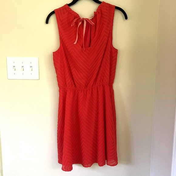 A New Day Textured Sleeveless Dress, Coral Red, Size XS - Picture 2 of 9